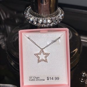 Sterling silver Star necklace. Comes in pink box
